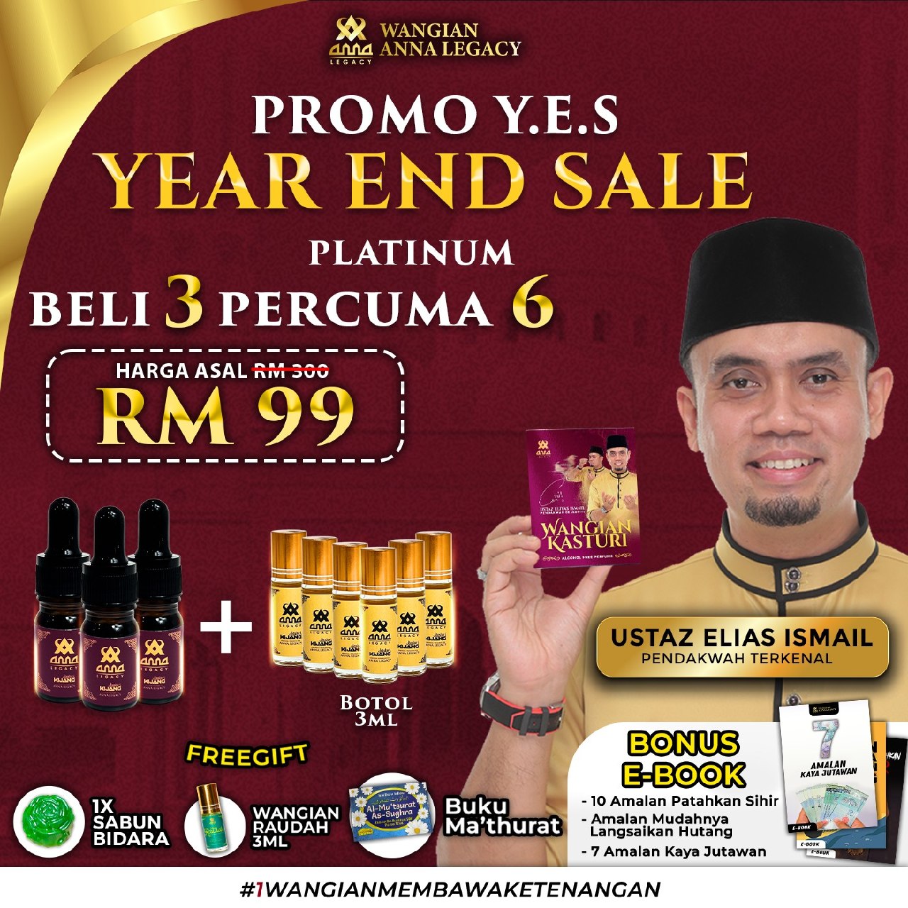 Pakej Keluarga 3 botol Kasturi Kijang RM99