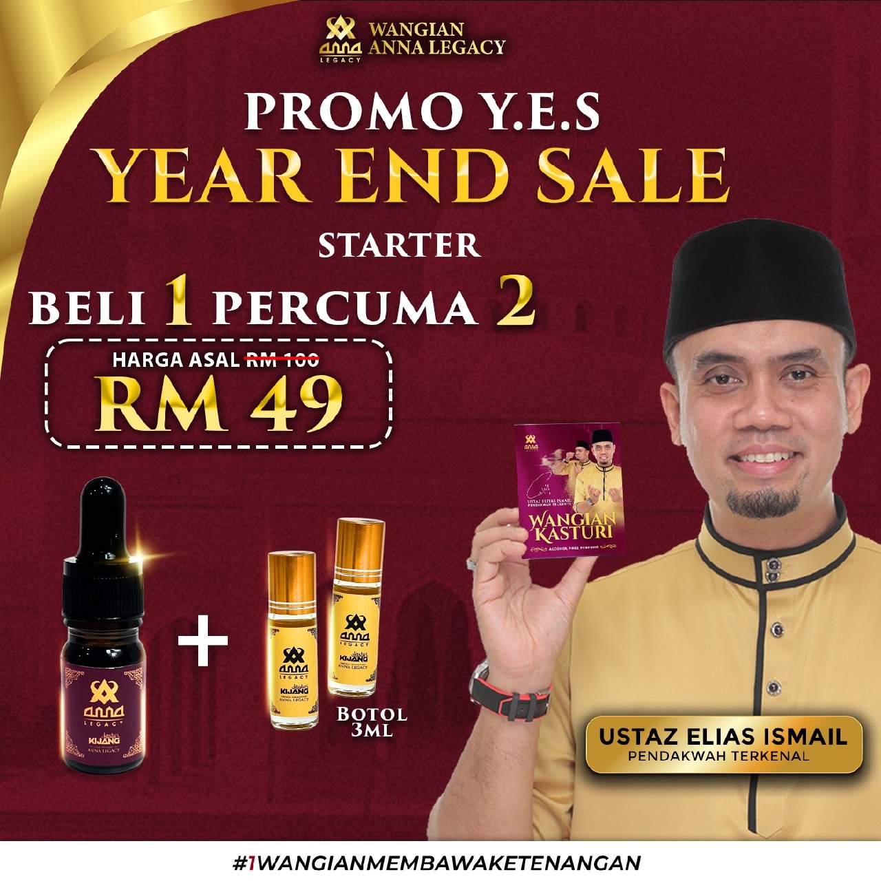 Pakej 2 botol Kasturi Kijang