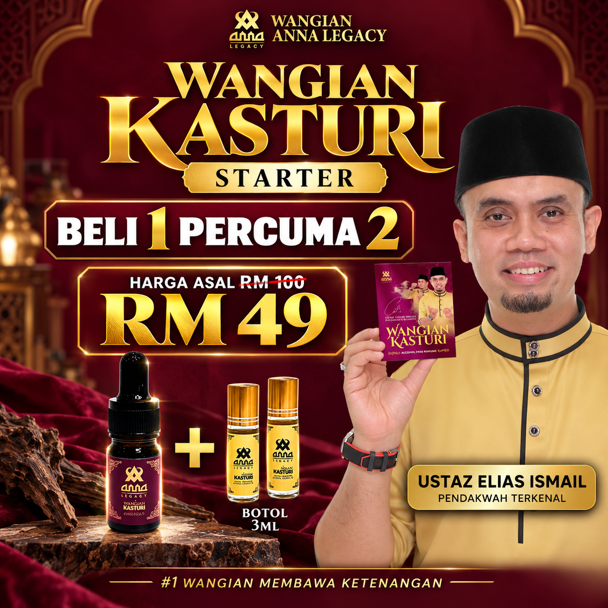 Pakej 1 botol Kasturi Kijang
